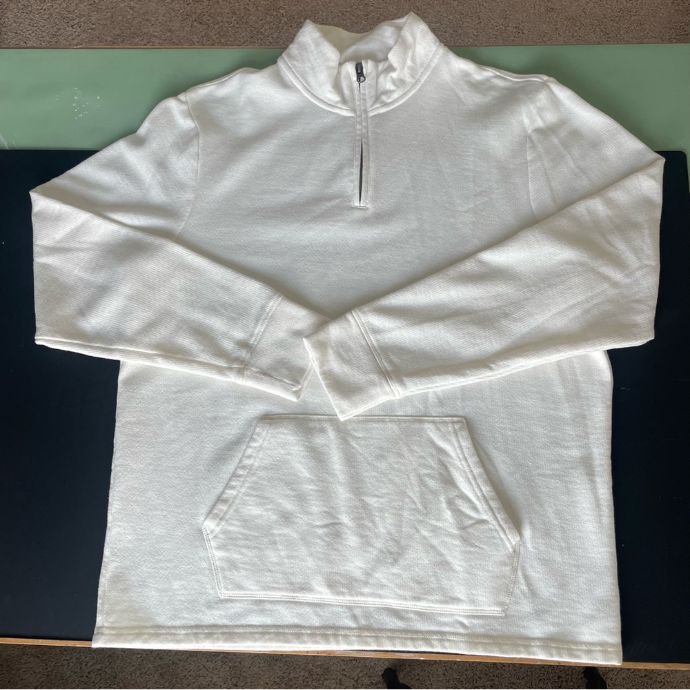 NWOT Old Navy White Sweatshirt Size XL 1/4 Zipper